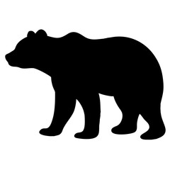 Powerful Bear Silhouette: Bold, Minimalist, Wildlife Vector Graphic