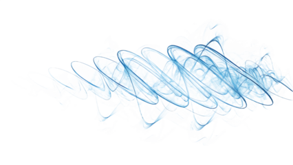 Abstract Swirling Blue and White Energy Formation on vortex isolated on a transparent background
