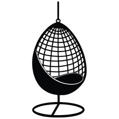 Fototapeta premium Hanging Egg Chair Rattan Pod Suspended Design