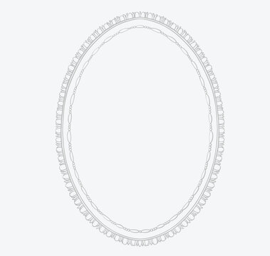 Oval baroque vintage frame. Monogram wedding frame.	