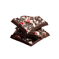 Delicious Dark Chocolate Peppermint Bark Pieces Stacked