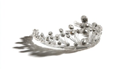 Elegant Tiara with Sparkling Gems on White Background A Bridal Crown for Special Occasions