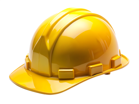 Yellow construction hard hat isolated on background safety helmet safety isolated on a transparent background