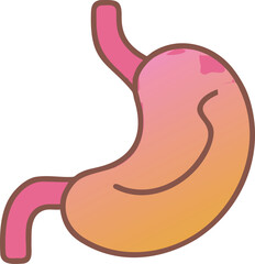 Fototapeta premium Cartoon Illustration of a Human Stomach Depicting Digestive Health and Gastric Anatomy with Emphasis on Healthcare and Internal Organ Function