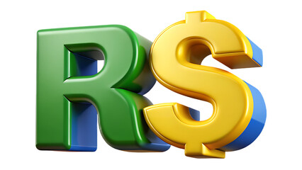 Obraz premium Brazilian real currency symbol isolated on transparent background