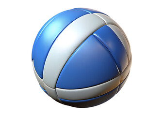 Fototapeta premium Blue and white volleyball isolated on transparent background