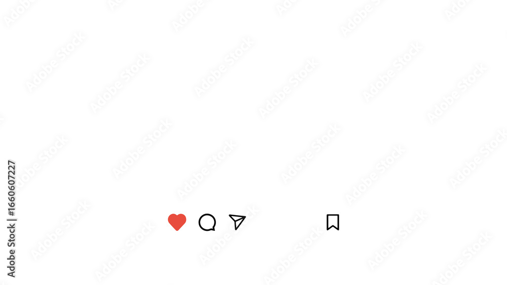 Poster social media post frame mockup with like, comment, share, and save icons. photo or video template fo