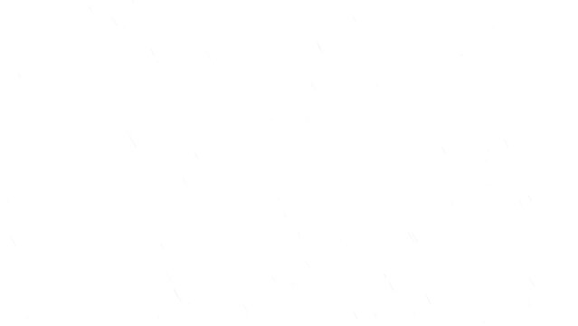 Falling rain drops overlay effect. Realistic heavy rainfall texture, storm weather background for design. White raindrops on a transparent background, isolated element for compositing.