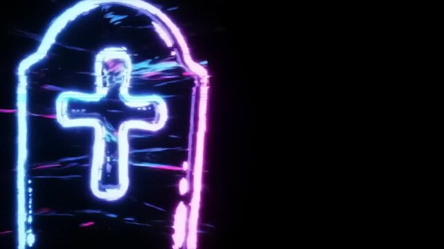 Neon tombstone graphic design