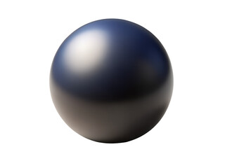 3d illustration of a dark blue metallic sphere isolated on a transparent background, showcasing a smooth, glossy surface with subtle reflections and highlights