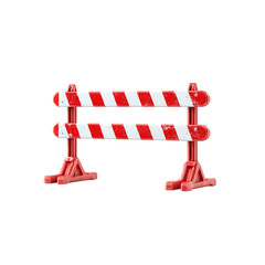Durable red and white construction barrier for traffic control and safety, essential for roadwork and event management