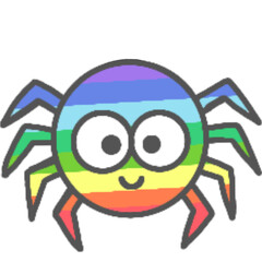 Rainbow spider with Halloween party 