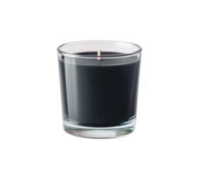 Small black candle on a transparent background