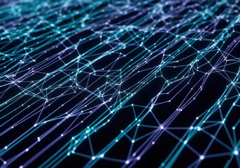 Obraz premium Global Connection: Abstract Neural Network and Digital Data Flow