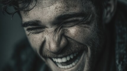 A Moment of Unbridled Joy in a Close-up Portrait