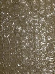 Close up of transparent bubble wrap plastic texture for packaging