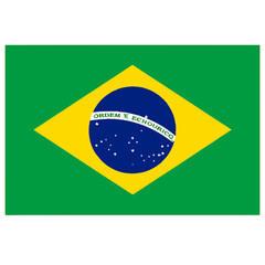 Fototapeta premium Minimal vector illustration of Brazil’s national flag in modern flat design. Clean Brazilian flag vector art in bold scalable professional style