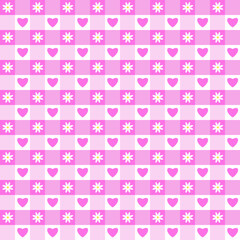 seamless pattern with pink hearts