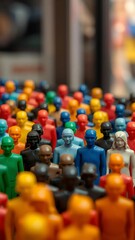 Fototapeta premium Multi-colored people figures People representing different groups communities and cultures Consumer