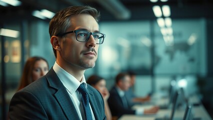 Fototapeta premium Businessman in search of new employees and specialists The concept of personnel selection and manage