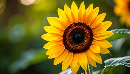 Fototapeta premium Sunflower Bloom with Summer Garden.