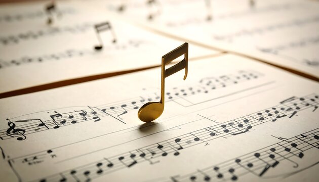 Musical notes on aged sheet music