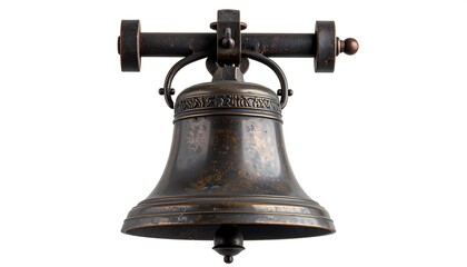 Antique copper bell, wall mount