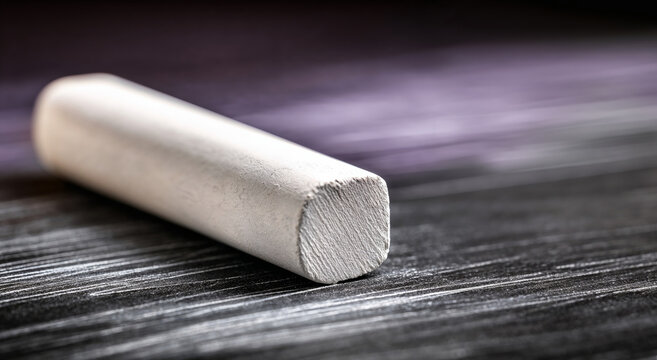 White chalk stick on blackboard surface for Back to school concept  