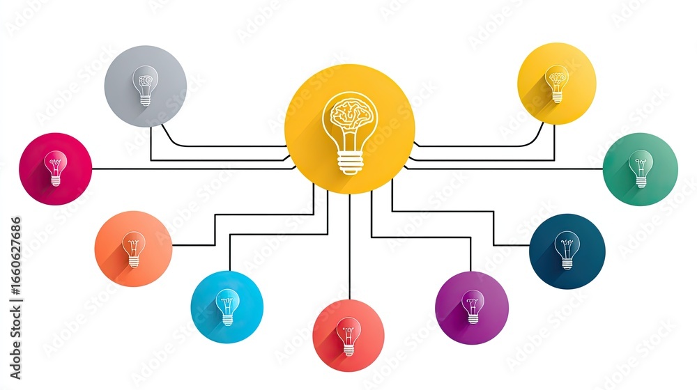 Aufkleber colorful circular network graphic illustrating interconnected concepts and innovation a vibrant visu
