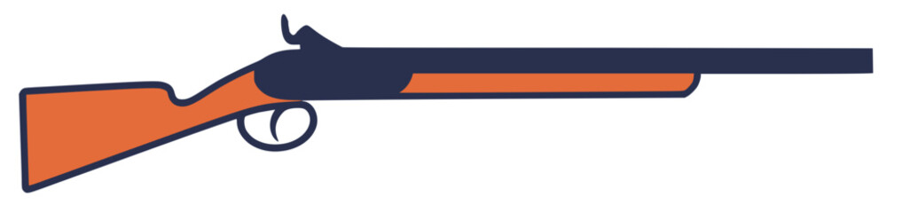 simple hunting rifle in flat style