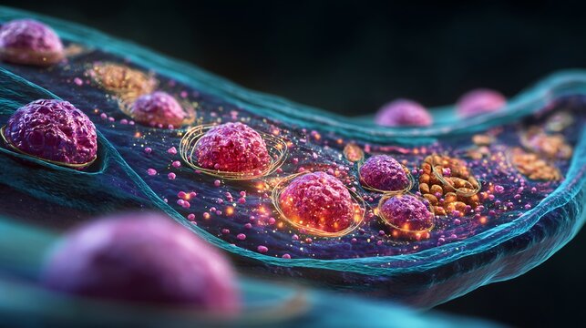 Pancreatitis disease visualization inflamed pancreas cell clean medical illustration