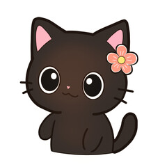 Cat with Flowers