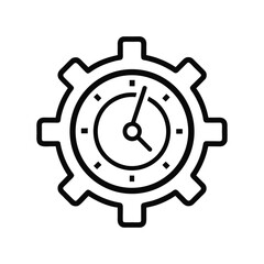 Minimalist black outline stopwatch icon for timekeeping and sports