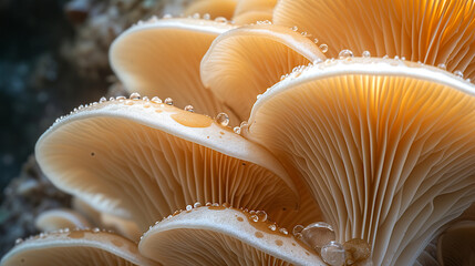 Close-up of mushroom gills