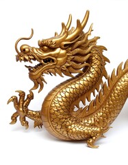 Fototapeta premium Golden dragon figurine close-up