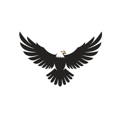 Fototapeta premium Majestic soaring eagle with outstretched wings, symbol of freedom, strength, and vision, ready for business and success.