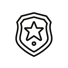 Professional law enforcement badge symbol with star and shield, representing authority, security, and protection, perfect for branding.