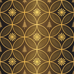 seamless pattern with golden flowers