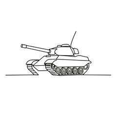 Powerful military tank ready for action, a symbol of strength and defense on the move, representing war and conflict