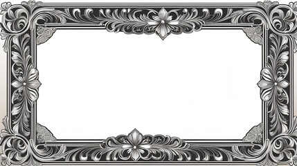 Decorative frame. Retro ornamental frame, vintage rectangle ornaments and ornate border.