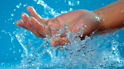 hand touching water