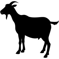 Goat Silhouette: Simple, Elegant, Black and White Farm Animal Vector Graphic