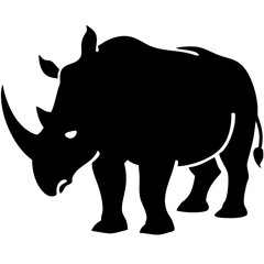 Powerful Rhino Silhouette: Strong, Bold, African Wildlife Vector Graphic