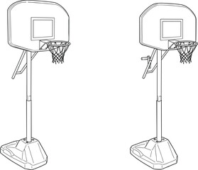 Basketball hoop stand vector, Basketball hoop stand sketch art vector illustration  © Best_Design