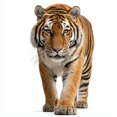 Obraz premium Majestic Tiger Stance - Powerful Wild Animal , white background cut out PNG