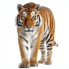 Fototapeta premium Majestic Tiger Portrait - Powerful Predator in Nature , white background cut out PNG