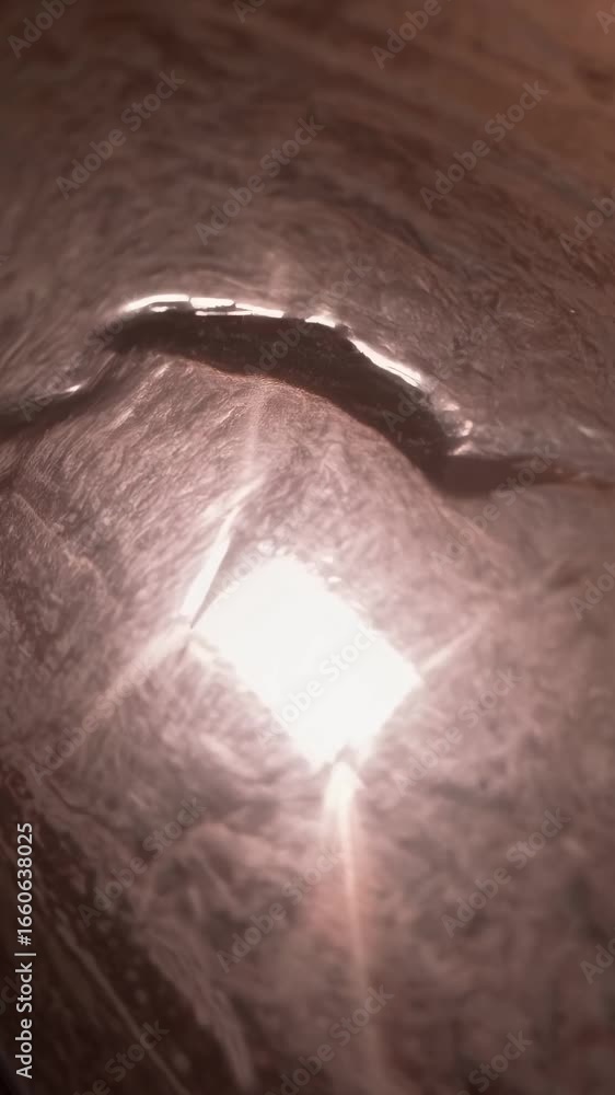 Poster abstract close-up of a smooth, copper-toned surface with soft lighting. captured from a low angle, i