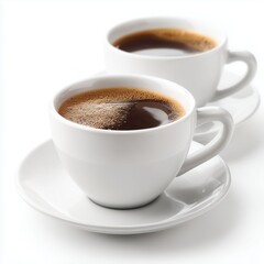 Fototapeta premium Two Exquisite Espresso Cups , white background cut out PNG