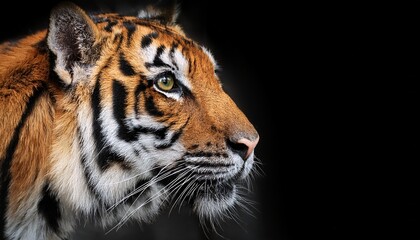 Fototapeta premium close up of a tiger s face against a black background
