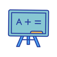 Fototapeta premium Icon of a light blue school board in flat style.